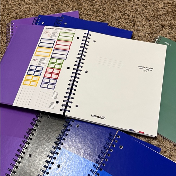 9 Graph Ruled School Notebook Paper 1 Subject, Inner Pockets, NEW - Picture 4 of 4